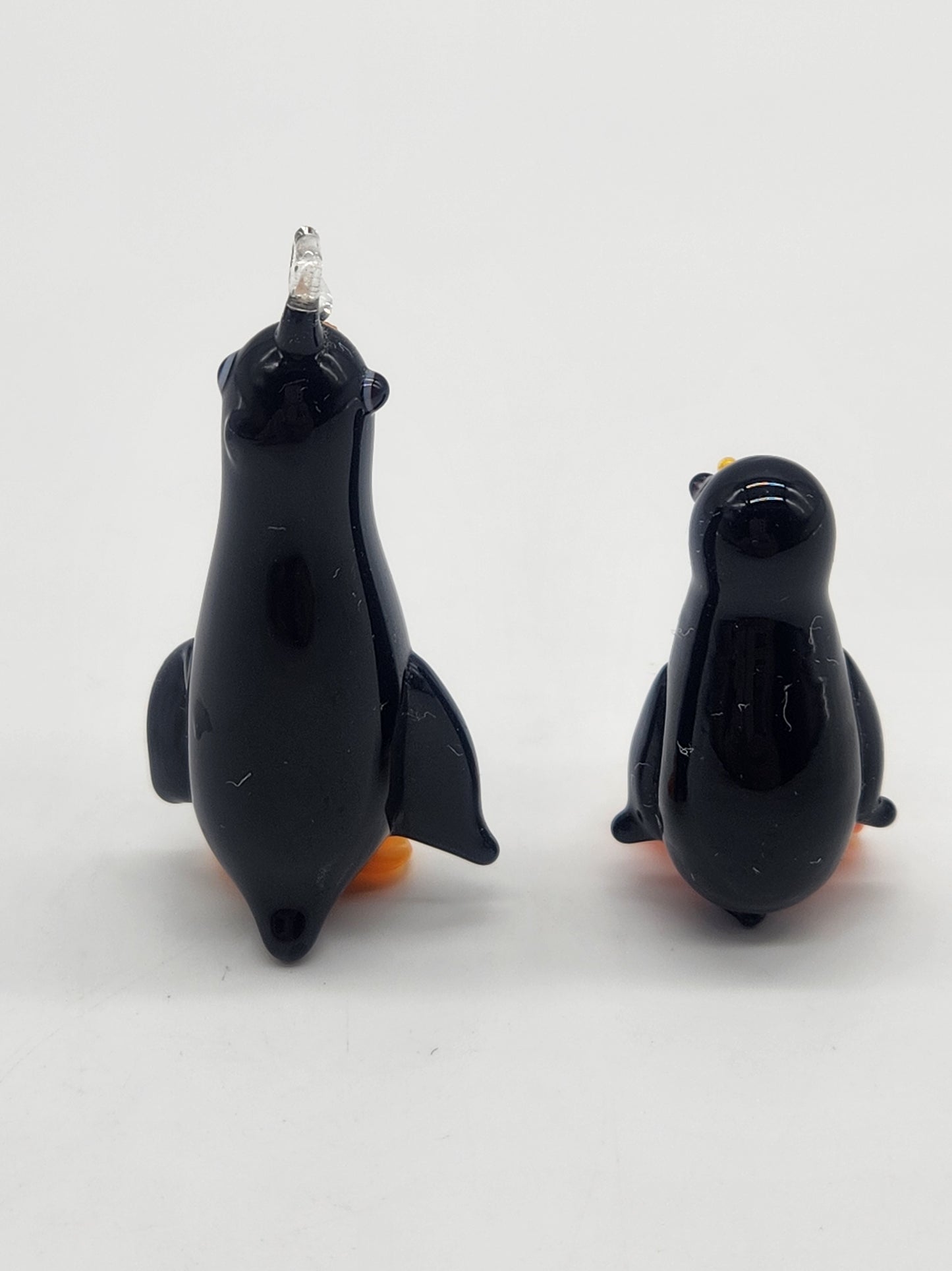 Miniature Tiny Lampwork Flame Hand Blown Glass Penguin Bird Figurine