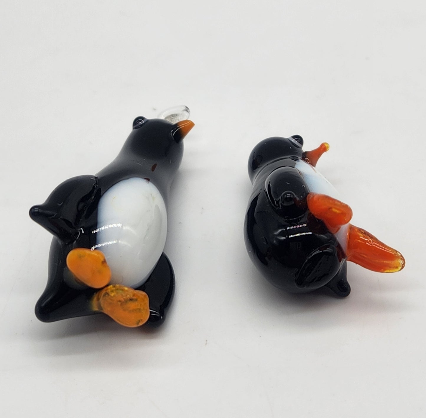 Miniature Tiny Lampwork Flame Hand Blown Glass Penguin Bird Figurine