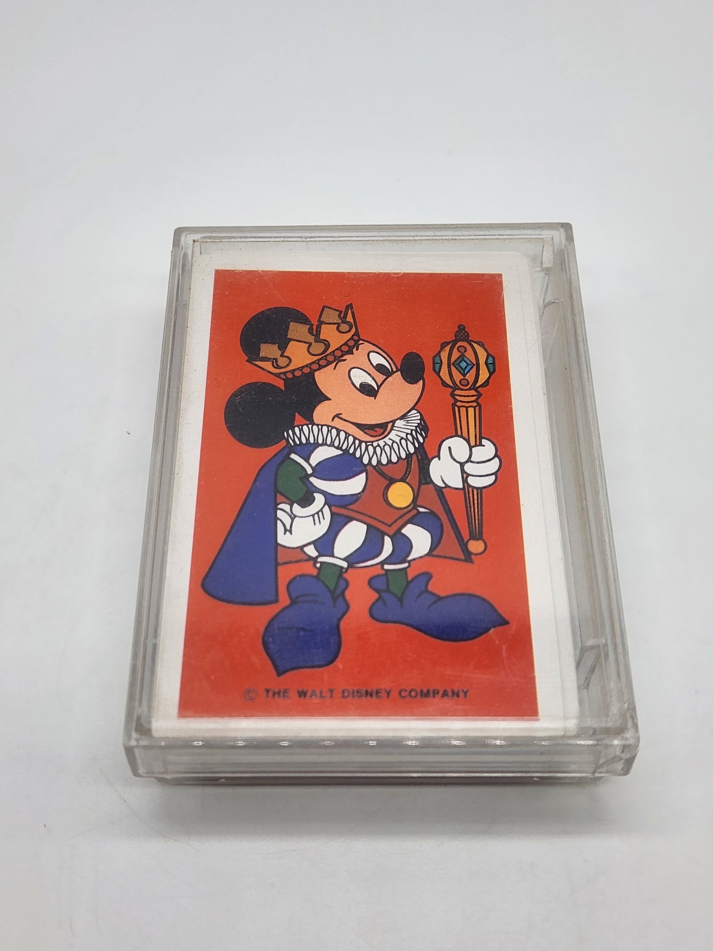 Vintage Deck King Mickey Mouse Playing Cards WALT DISNEY COMPANY Red