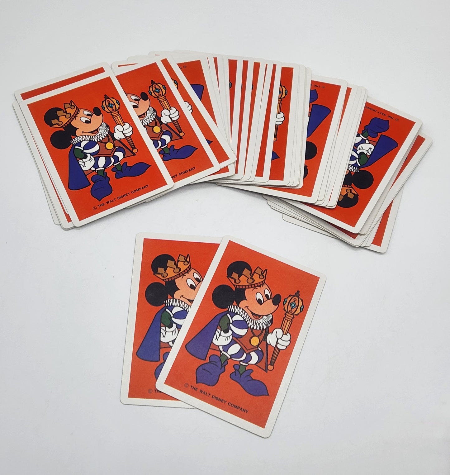 Vintage Deck King Mickey Mouse Playing Cards WALT DISNEY COMPANY Red