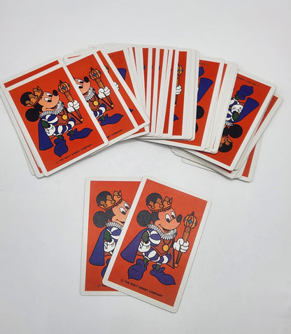 Vintage Deck King Mickey Mouse Playing Cards WALT DISNEY COMPANY Red