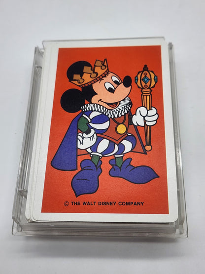 Vintage Deck King Mickey Mouse Playing Cards WALT DISNEY COMPANY Red