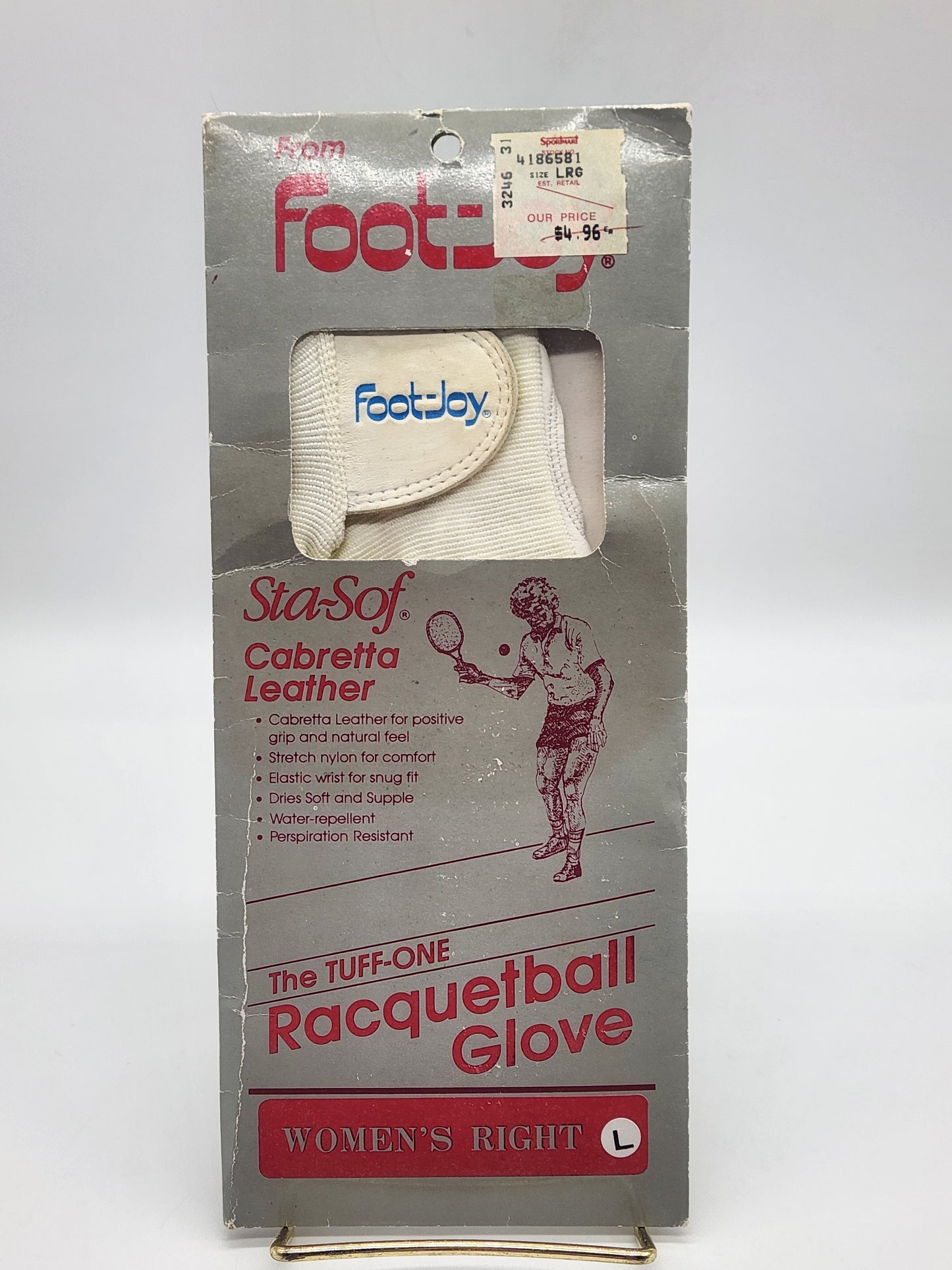 Vintage Footjoy The Tuff-One Racquetball Glove Women's Right Hand Size Large