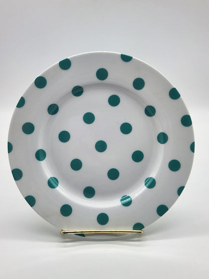 Isaac Mizrahi New York DOT LUXE TEAL Salad Plate HTF 8"