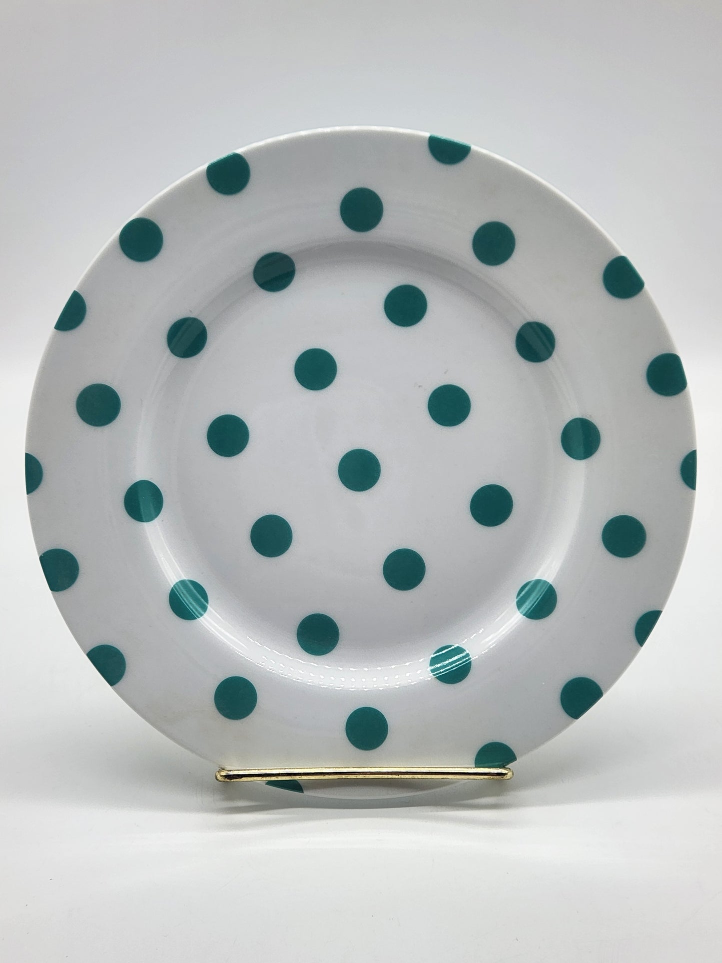 Isaac Mizrahi New York DOT LUXE TEAL Salad Plate HTF 8"