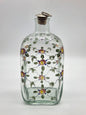 VINTAGE PORTUGAL DECANTER BOTTLE HAND PAINTED WHISKEY ENGARRAFADO FLORAL TOPPER