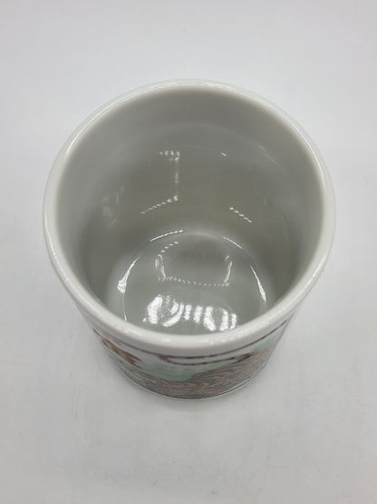 Japanese Sake Tea Cup Yunomi Ceramic Sakazuki Zodiac Tiger Calendar 1998 Lucky