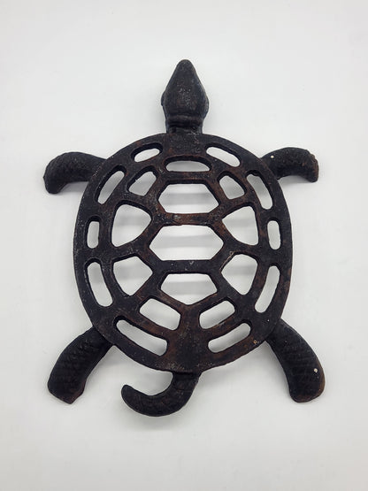 V.G. Inc Taiwan Black metal Trivet TURTLE 7" x 6"