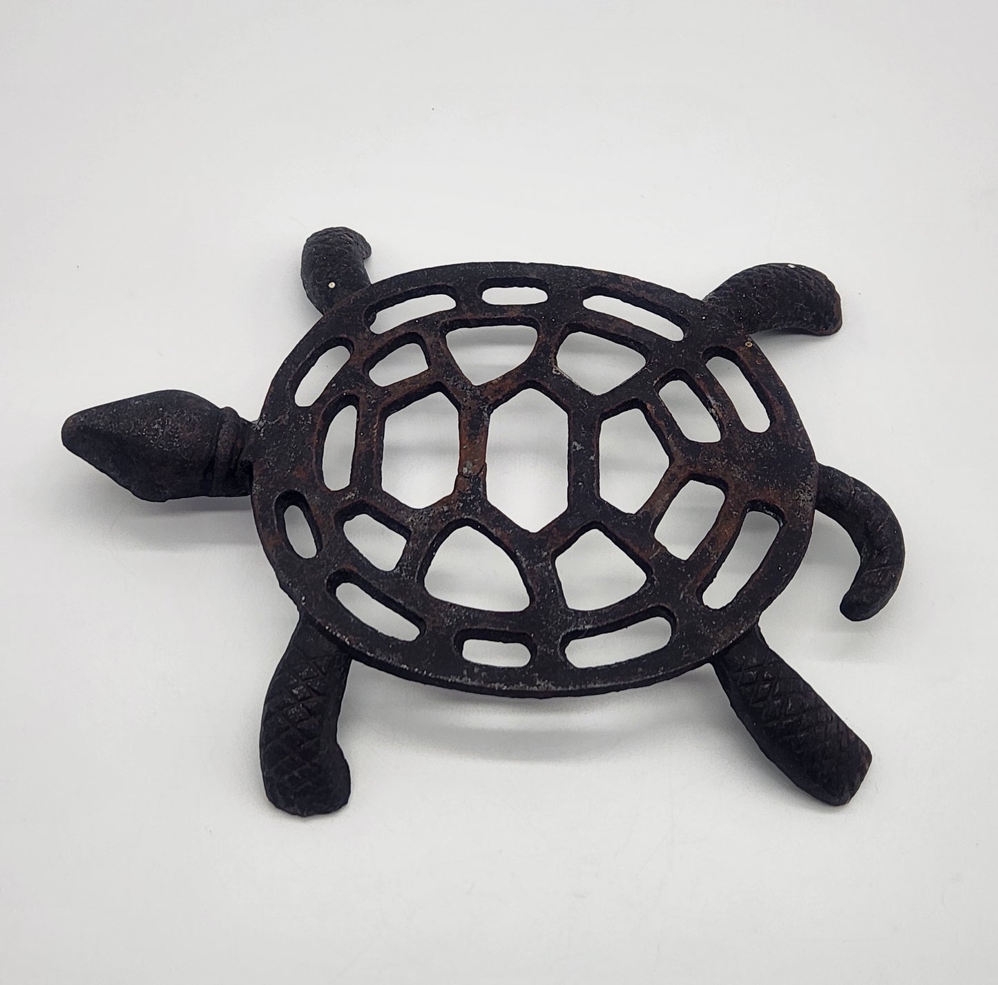 V.G. Inc Taiwan Black metal Trivet TURTLE 7" x 6"