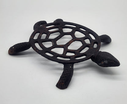 V.G. Inc Taiwan Black metal Trivet TURTLE 7" x 6"