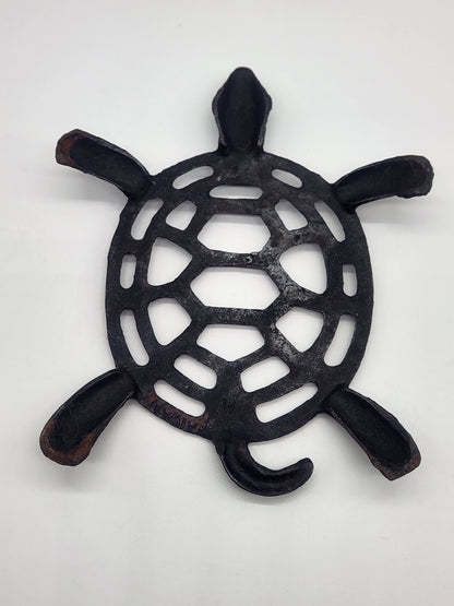 V.G. Inc Taiwan Black metal Trivet TURTLE 7" x 6"