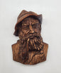 Carved Old Man With Pipe Sweden Wall Decoration 4" x 2.75"