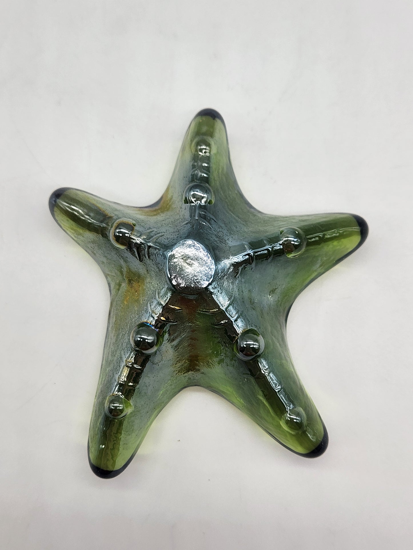 Art Glass Iridescent Starfish Paperweight