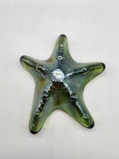 Art Glass Iridescent Starfish Paperweight