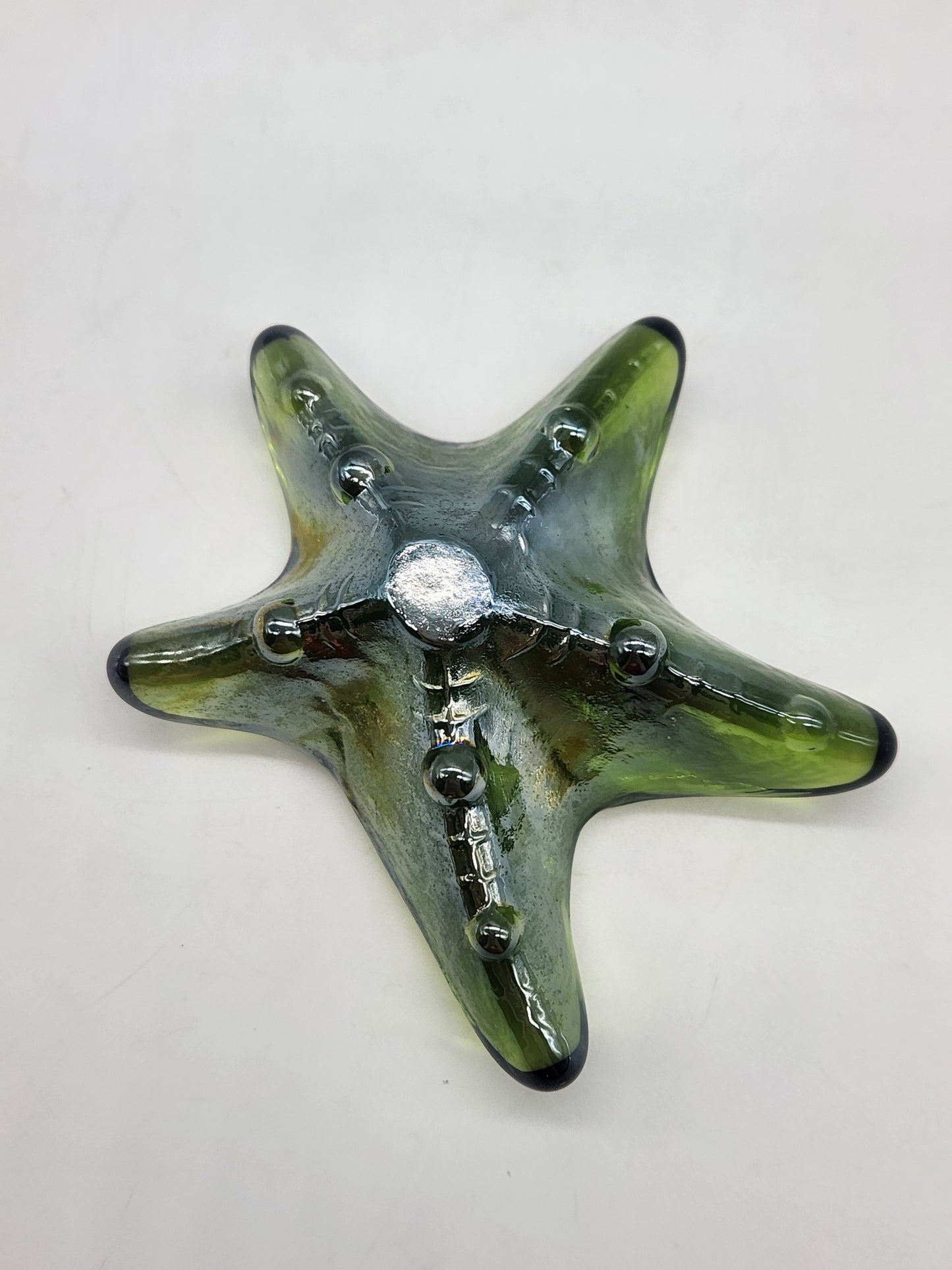 Art Glass Iridescent Starfish Paperweight