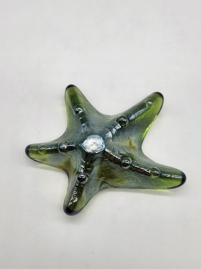 Art Glass Iridescent Starfish Paperweight