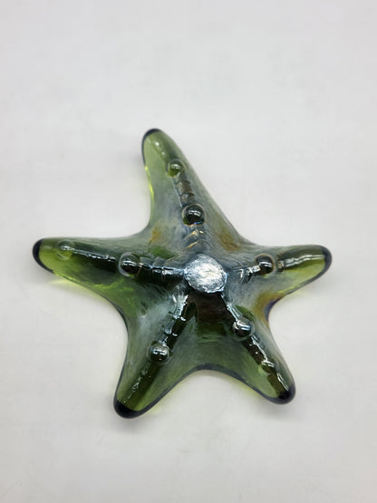 Art Glass Iridescent Starfish Paperweight