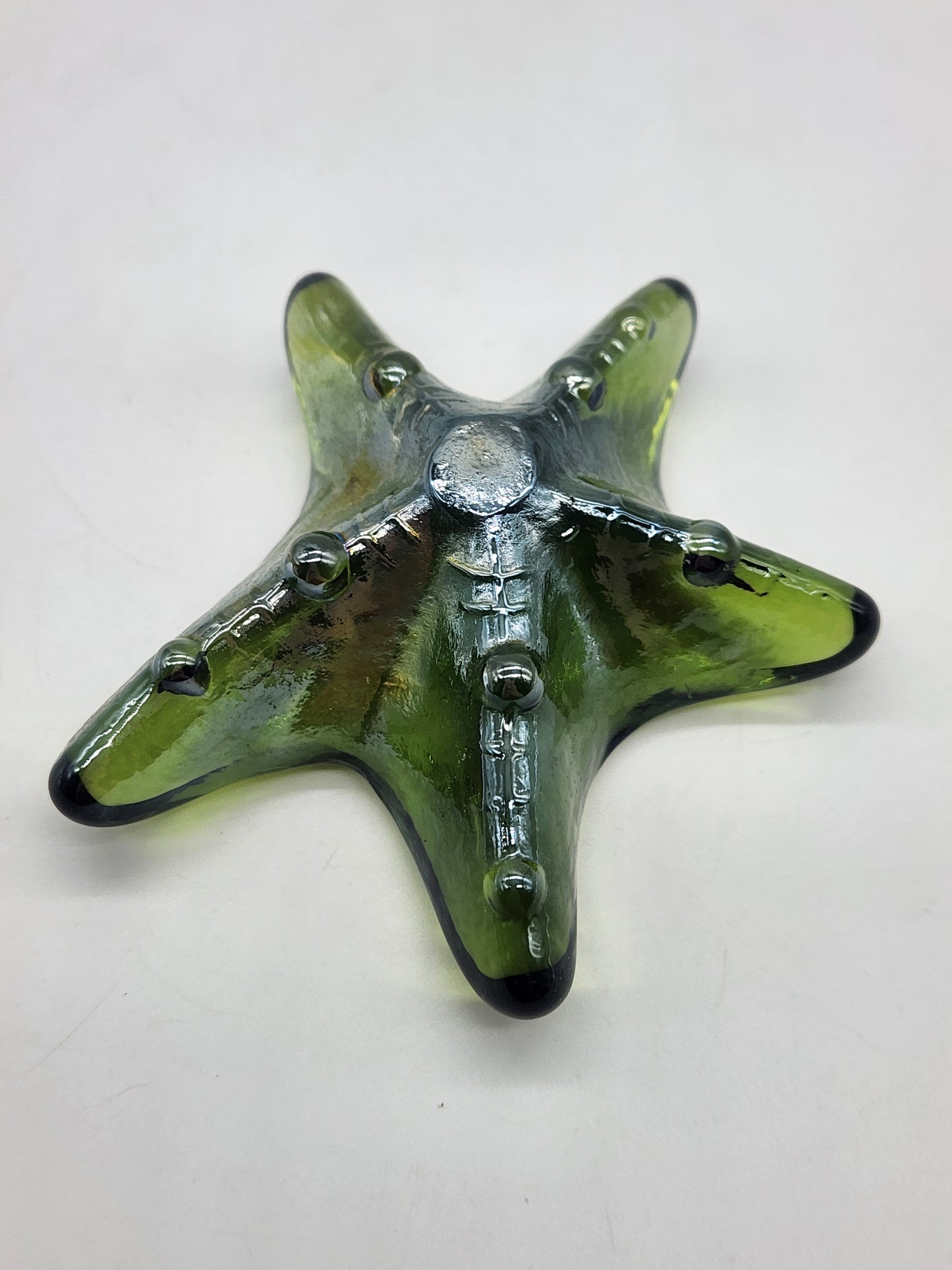 Art Glass Iridescent Starfish Paperweight