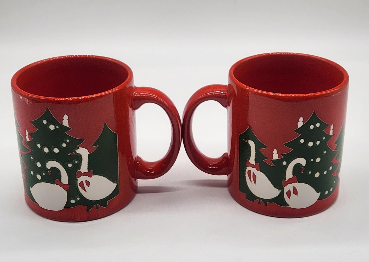 Set of 2 Waechtersbach Christmas Geese Mugs West Germany