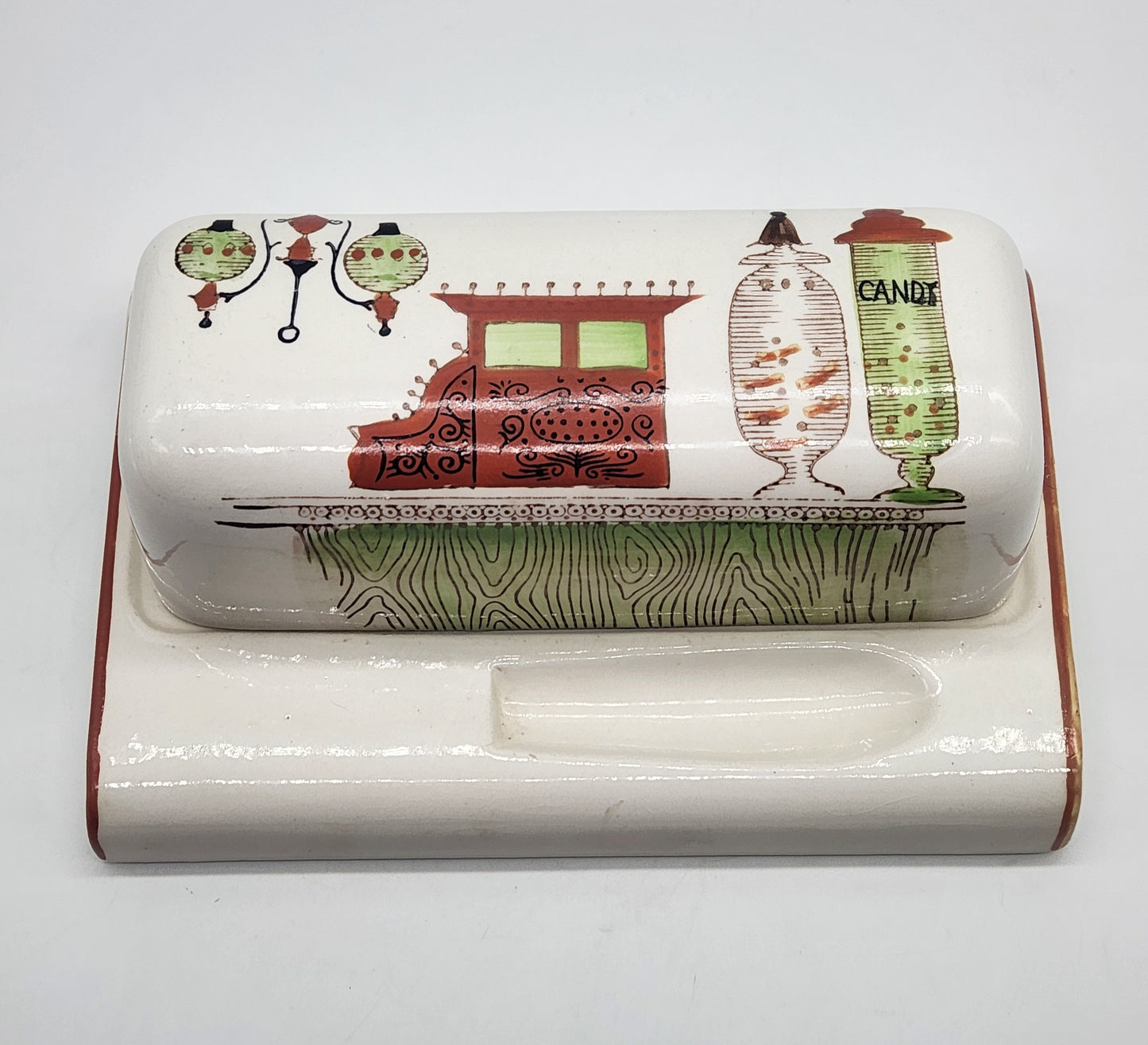 Candy Shop Vintage Butter Tray with Ceramic Lid