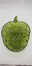 Load image into Gallery viewer, Indiana Glass Green Lucite Glass Grape Shaped Bowl Platter Fruit Bow
