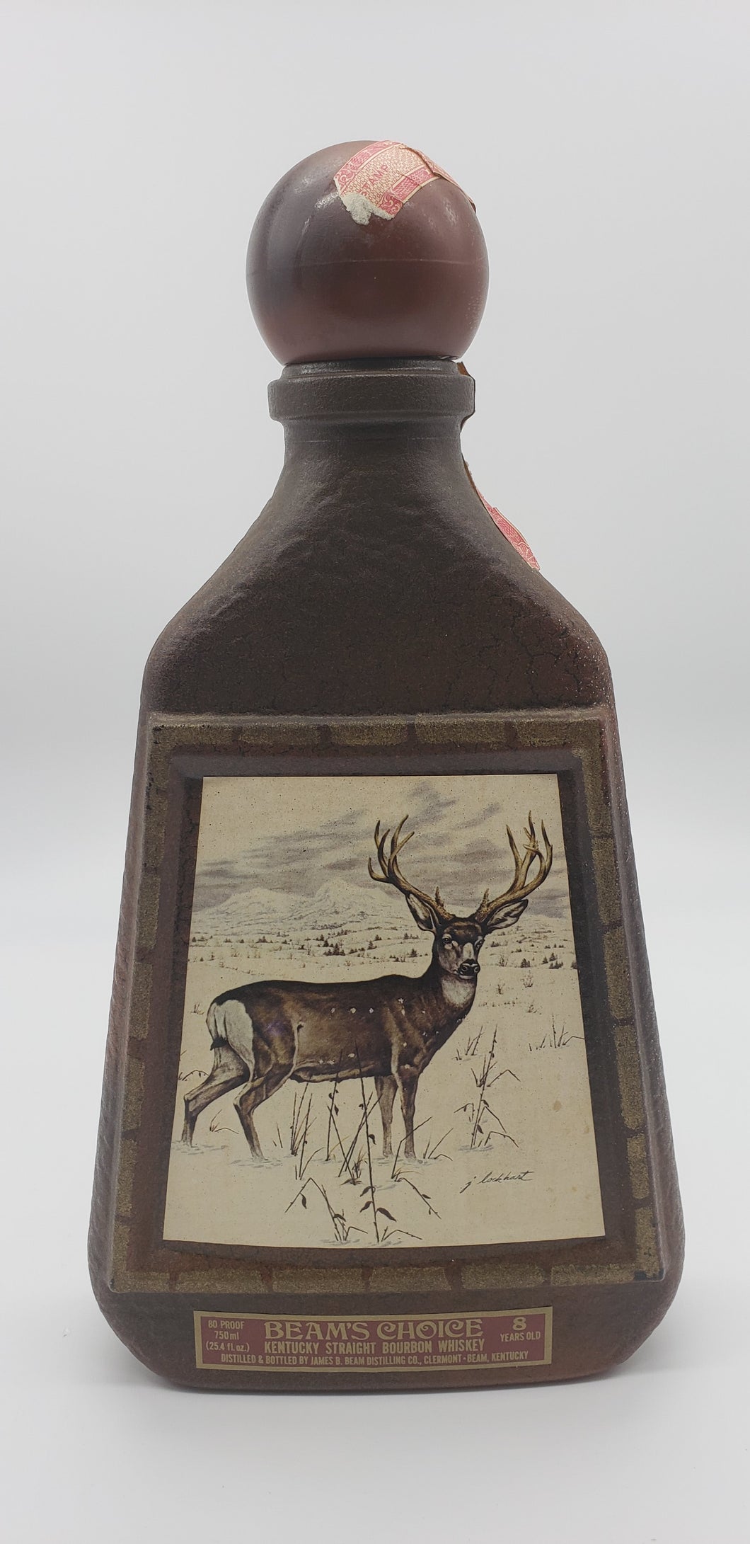 Jim Beam Beam's Choice Vintage Mule Deer Decanter Bottle James Lockhart (Empty)