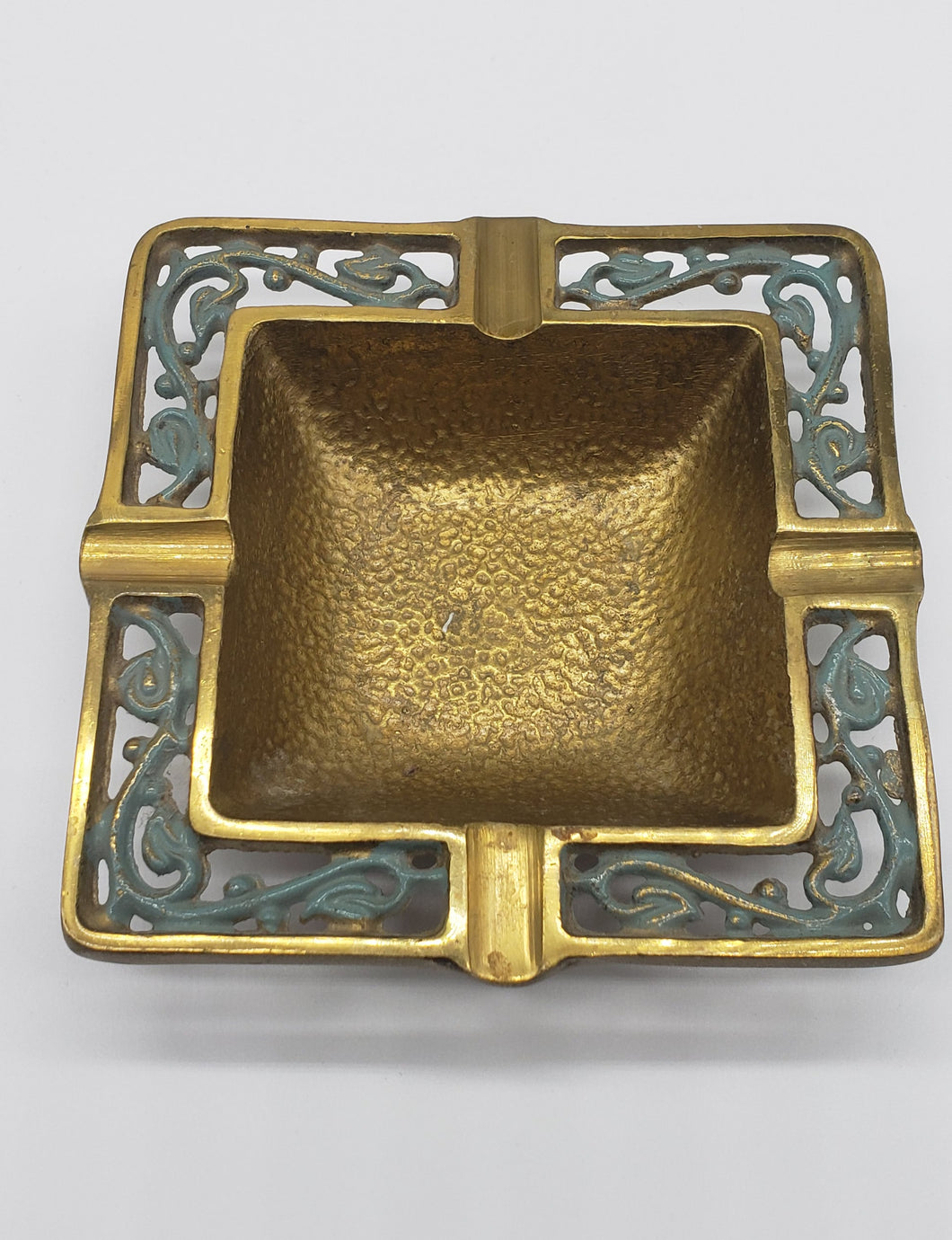 Solid Brass Square Ashtray Made in Israel