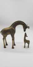 Load image into Gallery viewer, Brass Mother and Calf Giraffe, Pair
