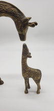 Load image into Gallery viewer, Brass Mother and Calf Giraffe, Pair
