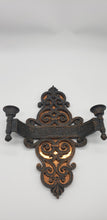Load image into Gallery viewer, Dart Wall Sconce Double Candle Holder Black Faux Wrought Iron
