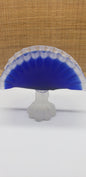 Murano Glass Blue & White Ruffled Pedestal Napkin Holder