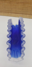 Load image into Gallery viewer, Murano Glass Blue &amp; White Ruffled Pedestal Napkin Holder
