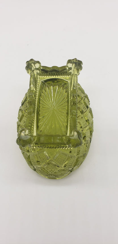 Green glass Salt Cellar