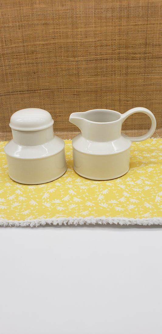 Midwinter Stonehenge White Creamer and Sugar set