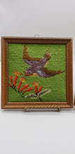 Load image into Gallery viewer, Pair of needlepoint bird wall decor
