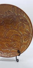 Load image into Gallery viewer, Brown tone floral stoneware/pottery coffee table bowl signed
