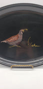 Couroc Black Lacquer Quail Tray