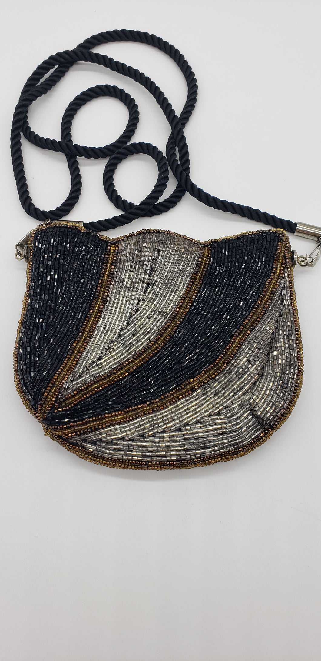 Beaded Tulip Purse with rope strap