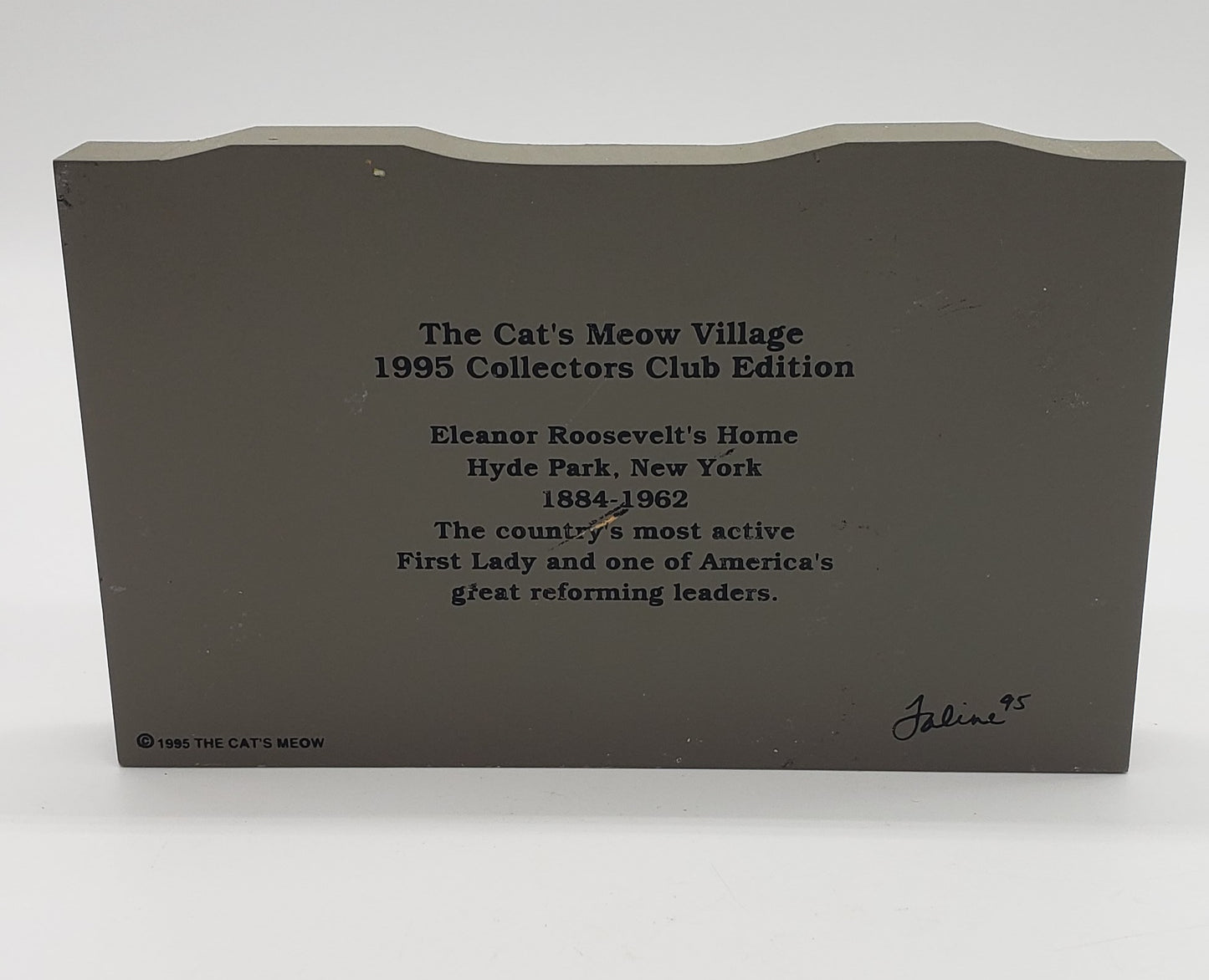 The Cat's Meow Village 1995 Collectors Club Edition Eleanor Roosevelt's Home