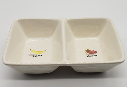 Rae Dunn Artisan Collection Banana and Strawberry Divided Tray