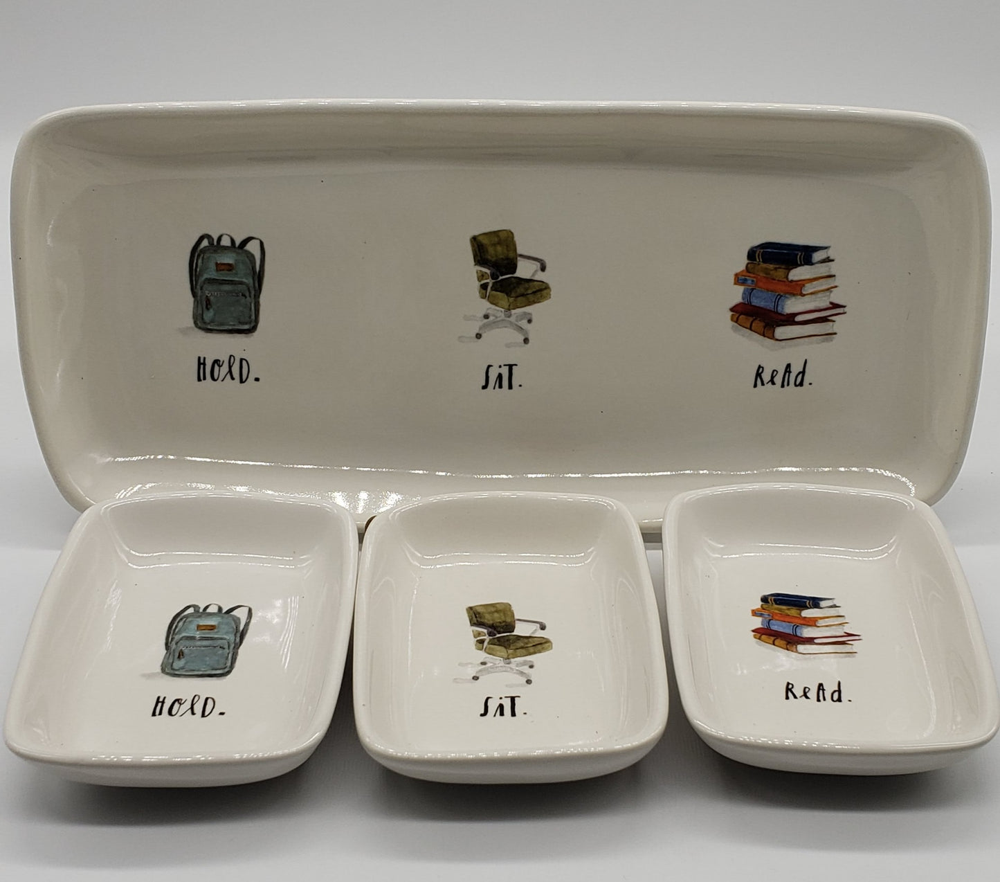 Rae Dunn Hold, Sit, Read Desk / Countertops Trinket Trays