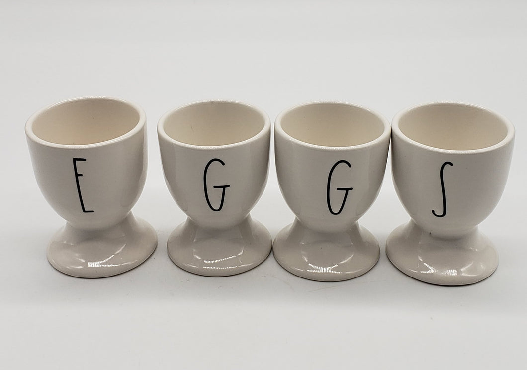 Rae Dunn Magenta Artisan Collection EGGS Egg Cups Set of 4