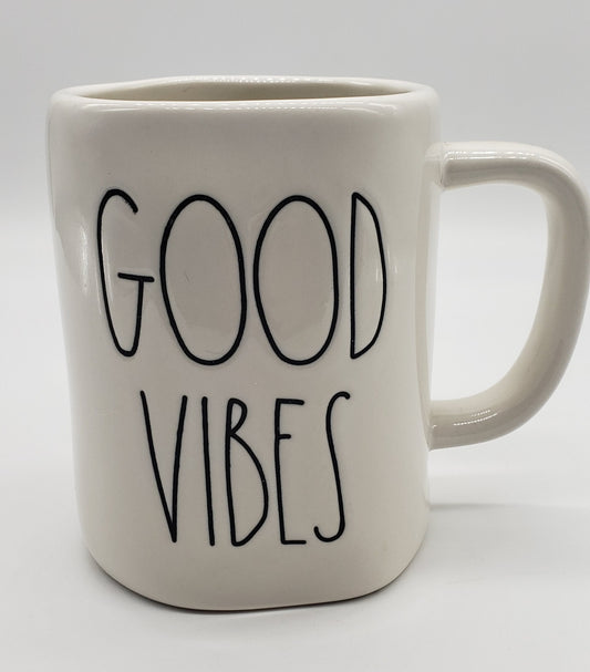 Rae Dunn By Magenta GOOD VIBES Ceramic Coffee / Tea Mug