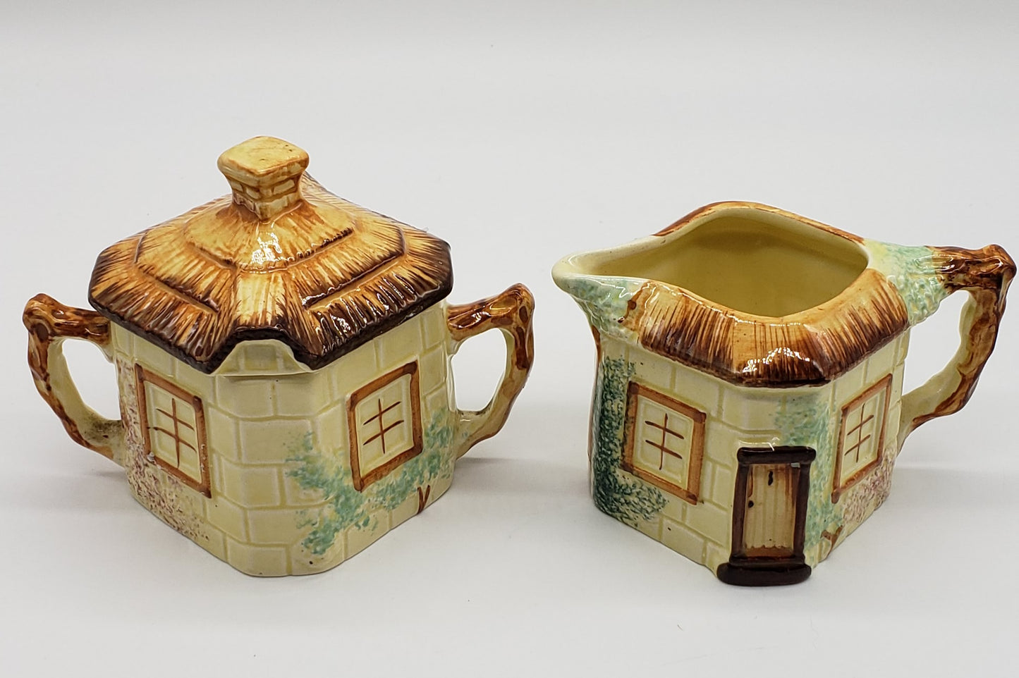 Keele Street Pottery Thatched Cottage cream and sugar