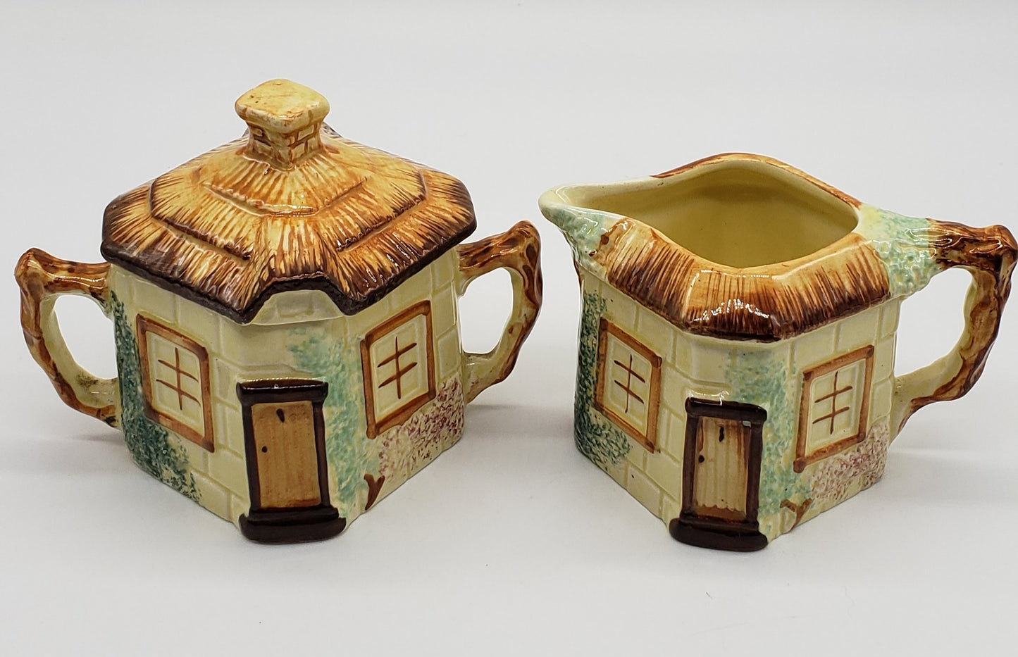 Keele Street Pottery Thatched Cottage cream and sugar