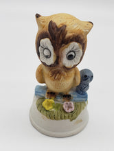 Load image into Gallery viewer, Owl Figurine on log
