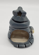 Load image into Gallery viewer, Russ Berrie grey cat tea light candle holder
