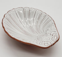Load image into Gallery viewer, Loneoak &amp; Co Pottery Sea Shell Shaped Terracotta with White Glaze Bowl Dish
