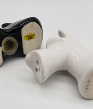 Load image into Gallery viewer, Scotty Dog Salt &amp; Pepper Set -Scottish Terrier Black &amp; White Ceramic Dog Shakers
