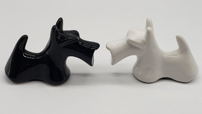 Scotty Dog Salt & Pepper Set -Scottish Terrier Black & White Ceramic Dog Shakers